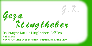 geza klinglheber business card